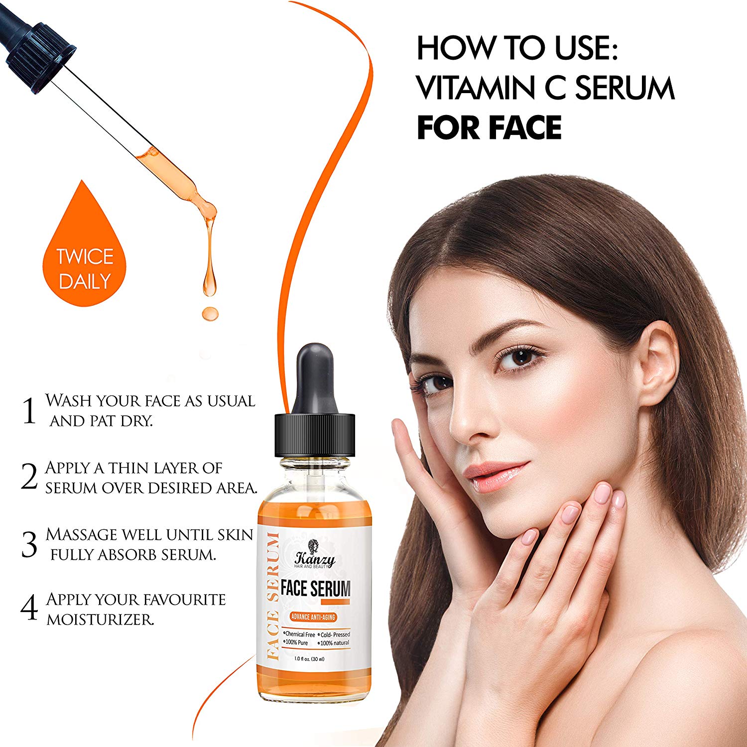 Pure Best Vitamin C Serum With Hyaluronic Acid For Face Skin